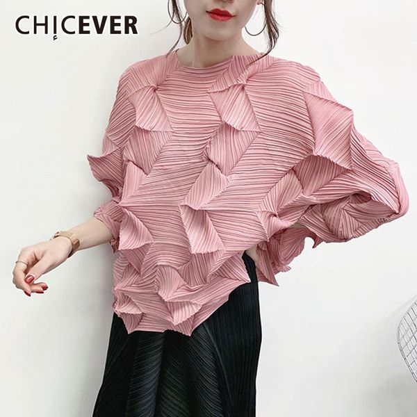 

women's t-shirt chicever solid t shirt for women o neck three quarter sleeve irregular loose casual shirts female clothing fashion summ, White