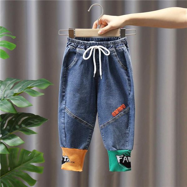 

jeans toddler boys casual blue trousers spring autumn denim pants for kids children loose bottoms clothing 1-8 years
