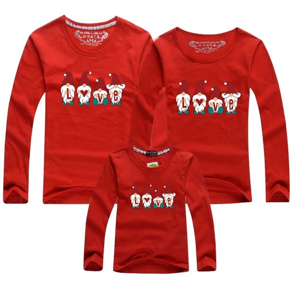 Roupas de Natal Papai Noel Estilo Criança Manga Longa Camisas Adultas Miúdos Mamãe e Me Roupas Família Família Equipamentos De Correspondência 210417