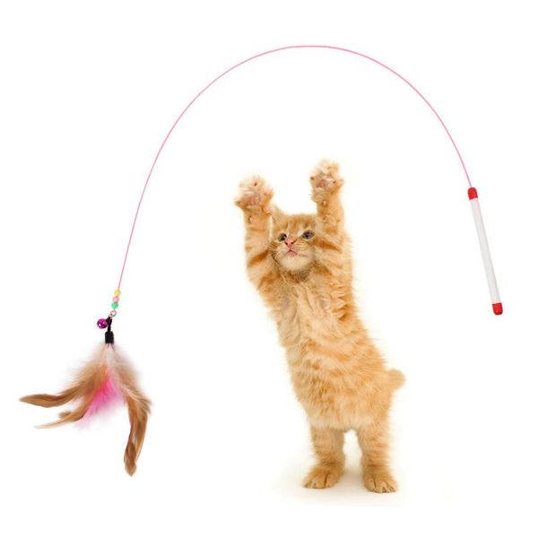 

cat toys high toughness steel wire fish shaped line badminton clocks funny air interactive flirting magic wand cute pet products