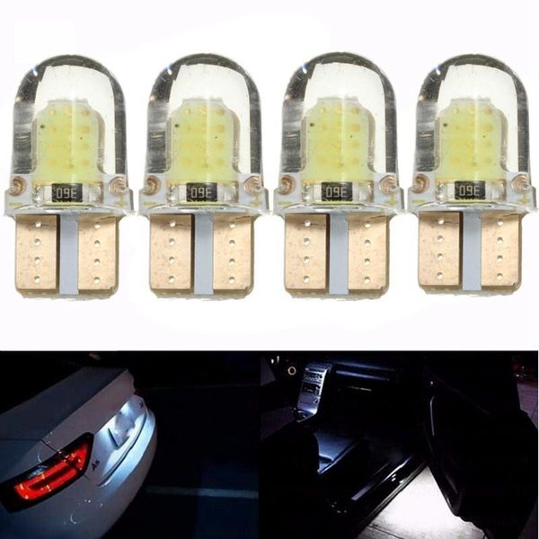

bulbs 10pcs/lot led 194 168 cob 8smd leds parking bulb silica bright white license plate light dc12v