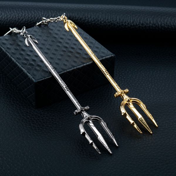

Movie Prop Trinket Trident Keychains Bags Car Key Ring Zinc Alloy Pendant Key Chain