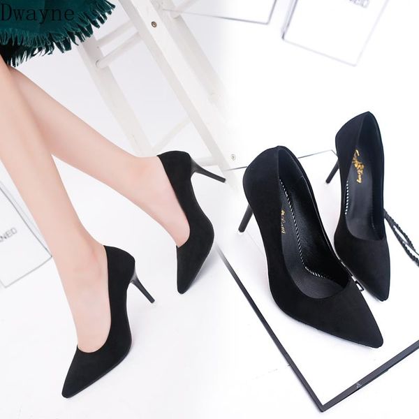 

dress shoes fashion women's single 10cm black pointed high heels stiletto shallow mouth professional work female pumps