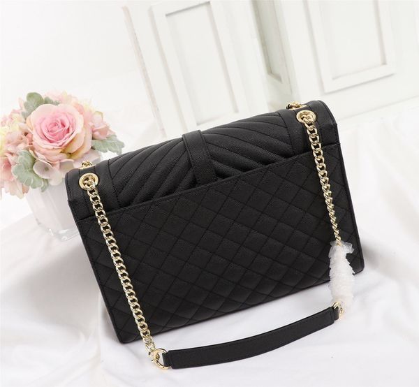 

luxury designer envelope genuine caviar leather women with chain shoulder flap ladies handbag
