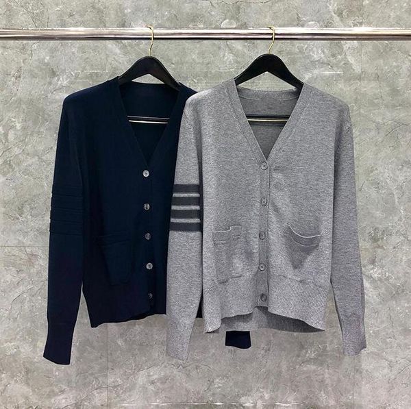 

men's sweaters brand 2021 fashion men women slim fit o-neck cardigan clothing solid striped wool winter casual coat ins, White;black