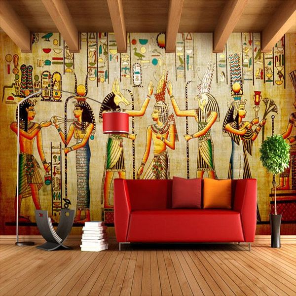 

wallpapers european style egyptian culture mural wallpaper living room restaurant creative background wall cloth vintage covering roll