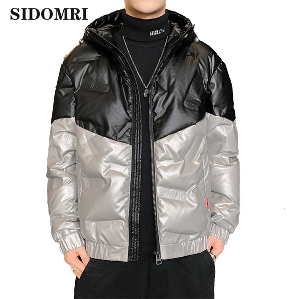 

down jackets men winter jacket fashion thick warm parkas fur white duck coats casual man waterproof m-4xl, Black