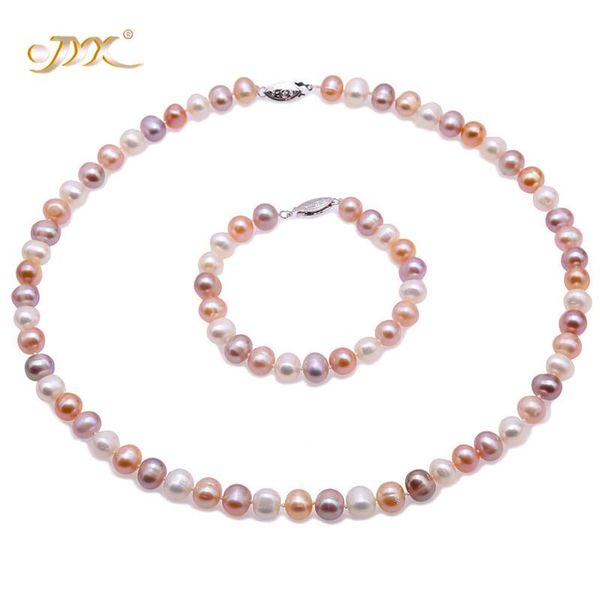 

bracelet, earrings & necklace jyx year pearl sets women 8-9mm multi color freshwater cultured and bracelet set christmas gift wedding, Black