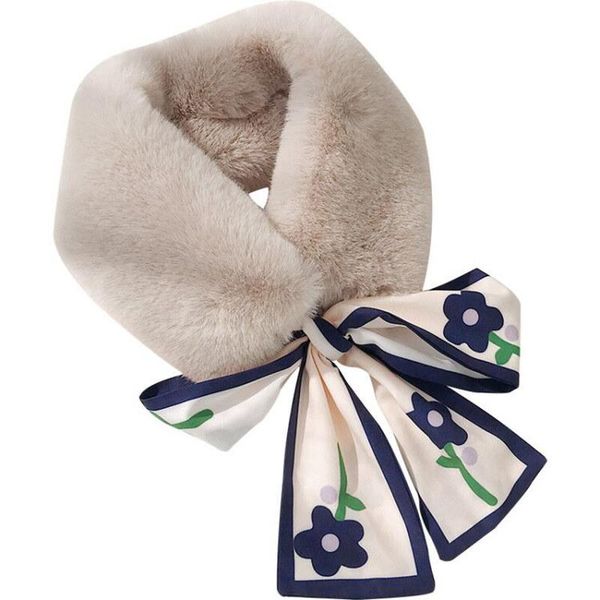 

scarves leopard fur scarf for women warm winter, Blue;gray