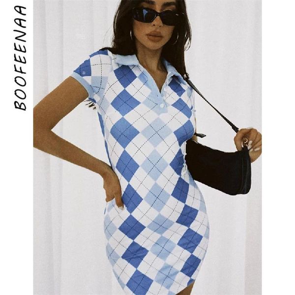 

blue plaid short sleeve bodycon dress summer clothes for women 2021 argyle y2k vintage mini dresses c82-cc21 casual, Black;gray