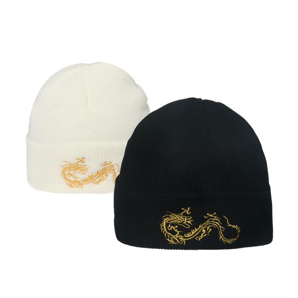 

bonnet winter knitted hats hip hop outdoor warm gorras black white dragon caps beanies for men, Blue;gray