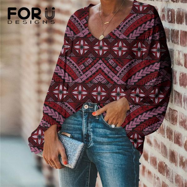 

women vintage loose blouse polynesian tribal floral design female autumn long sleeve chiffon girls shirts women's blouses &, White