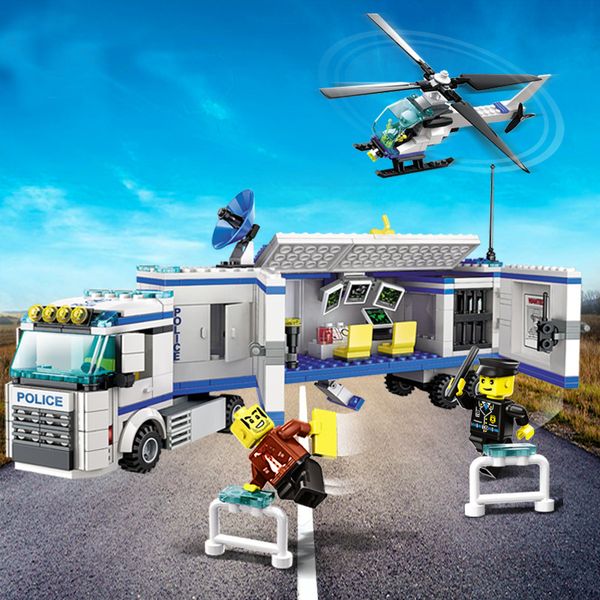 

police suit small particle building blocks toys commando helicopter toys kids boy