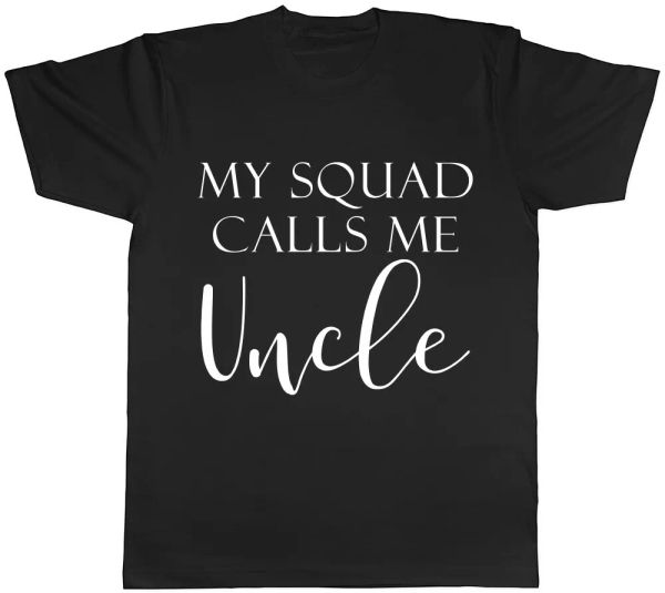 

my squad calls me uncle mens t-shirt tee, White;black