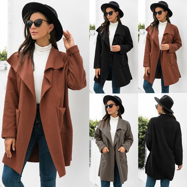 

women's wool & blends 2021 autumn and winter products mauni solid color long-sleeved jacket, Black