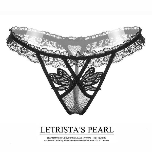 

briefs panties lingerie perspective lace low waist elastic hollow tpants 2148, Black;white