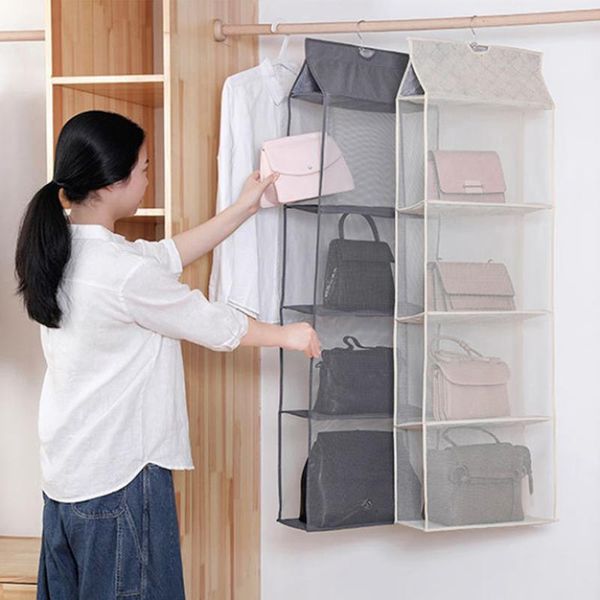 

storage hanging bag 2/3/4 layers for dustproof non-woven fabric rack organizer modern simple wardrobe home bags