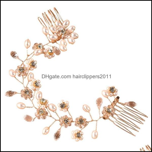 

hair brushes care & styling tools products elegant bridal comb exquisite floral crystal decor aessory drop delivery 2021 bf5td, Silver