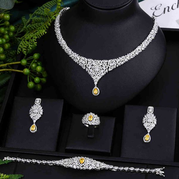 

missvikki african dubai luxury necklace bangle earrings ring 4 pcs for women bridal wedding jewelry sets super ladies gift, Silver