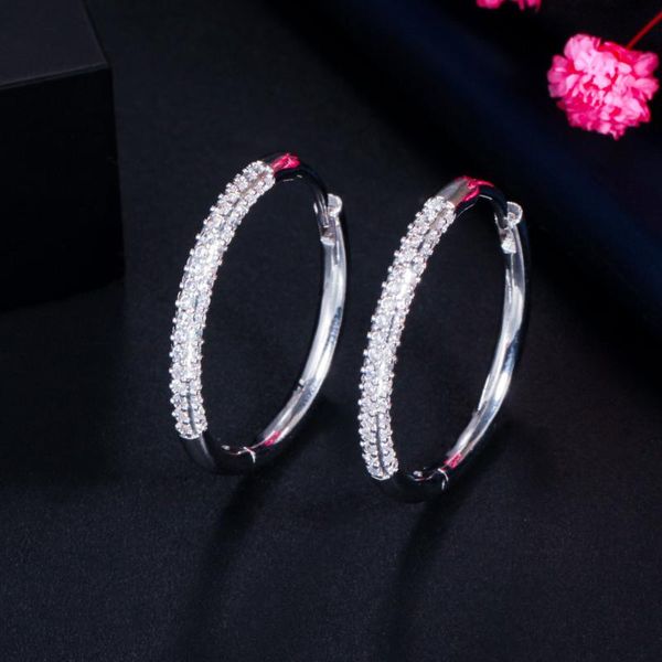 

hoop & huggie sterling silver earring mulitcolor gemstone big circle earrings simple for women fine jewelry, Golden;silver