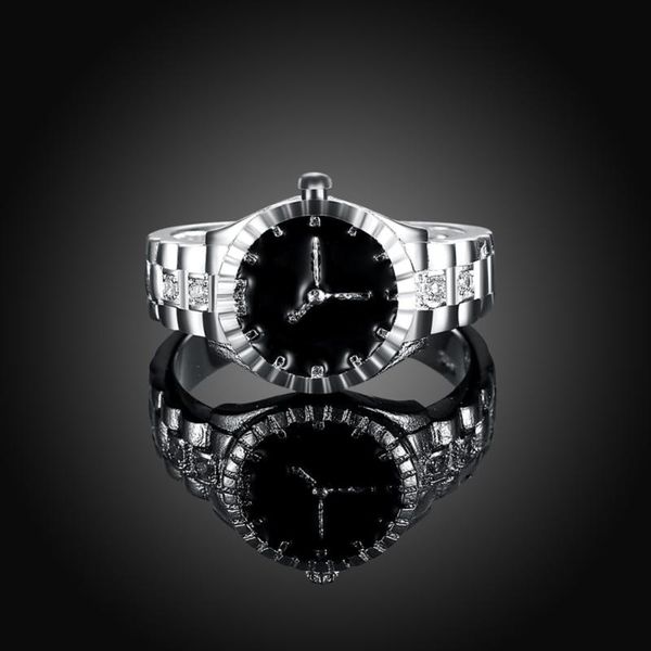 

wedding rings wholesale size 6-10 beautiful pretty fashion ring party watch style silver color women crystal lady jewelry r887, Slivery;golden