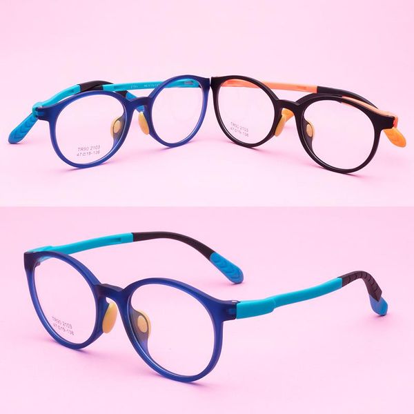 

fashion sunglasses frames s2103 children's glasses frame tr comfortable round non-slip nose brace tide danyang wholesale, Black