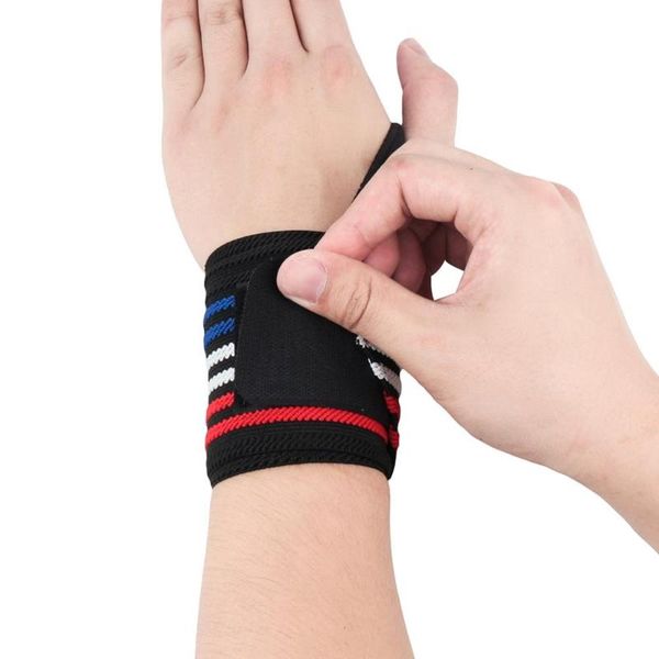 

elbow & knee pads long sport wrist support nylon elastic adjustable weight lifting wristband gym fitness protection strap sportswear left/ri, Black;gray