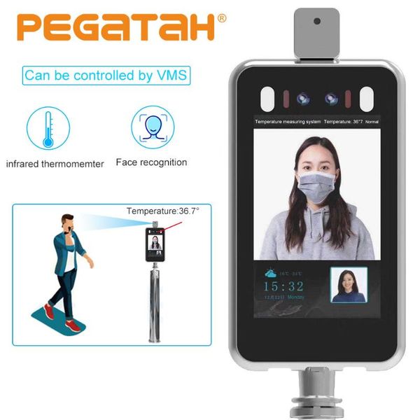 

thermal infrared hd camera 7inch facial recognition 2mp human body temperature detect access control face recognize ip cameras