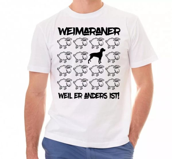 

weimaraners t-shirt black sheep men dog dog motif weimi round hunting, White;black