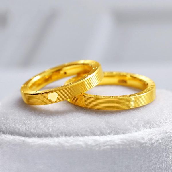 

wedding rings 520 clock couple ring yellow gold filled love heart fashion engagement for girlfriend gift, Slivery;golden