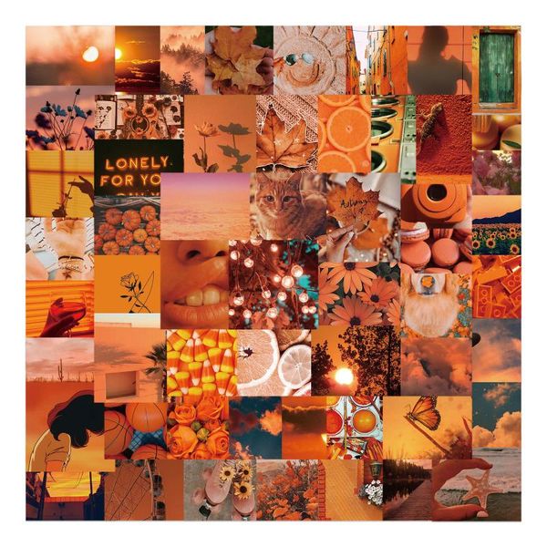 

gift wrap 56pcs ins orange sunset landscape graffiti stickers waterproof for luggage handbook scrapbooking decoration