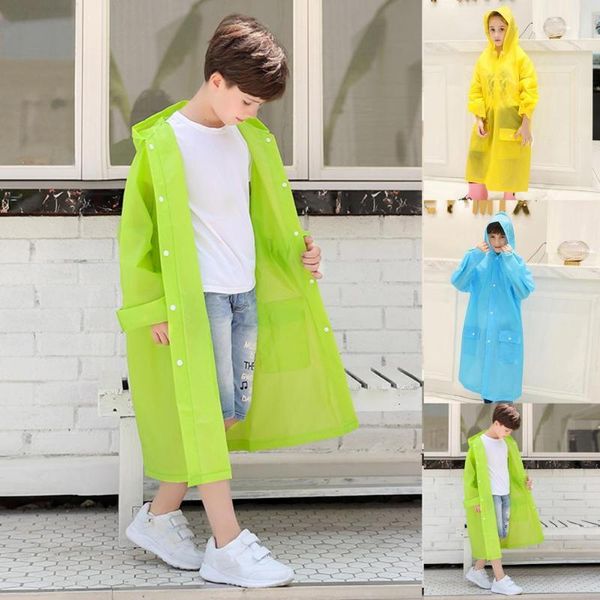 

raincoats loose useful kids hooded raincoat pure color skin-friendly for trip