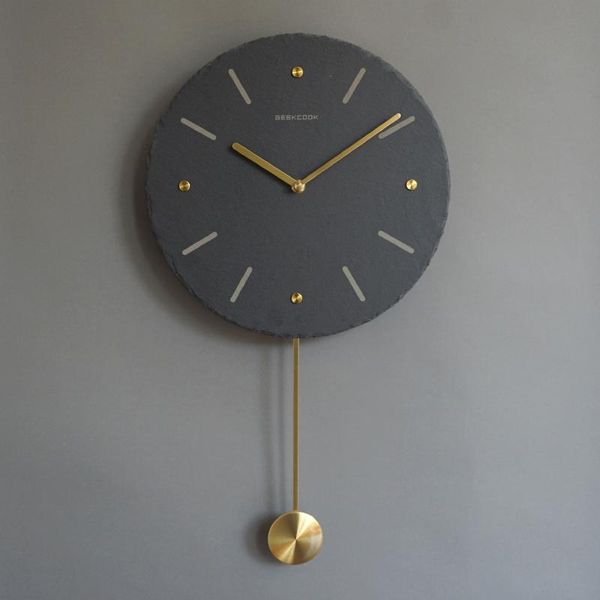 

wall clocks modern minimalist clock pendulum quartz silent unique round creative orologio da parete supplies de50zb