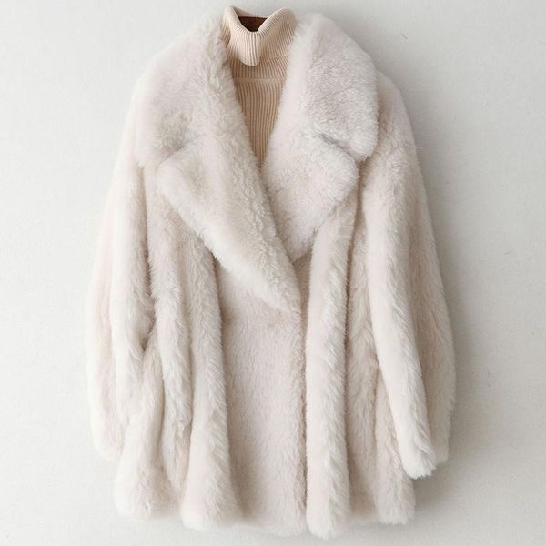 

women's fur & faux lamb wool jacket 2021 female autumn winter fleece cardigan coat women warm overcoat plush coats mujer chaqueta y875, Black