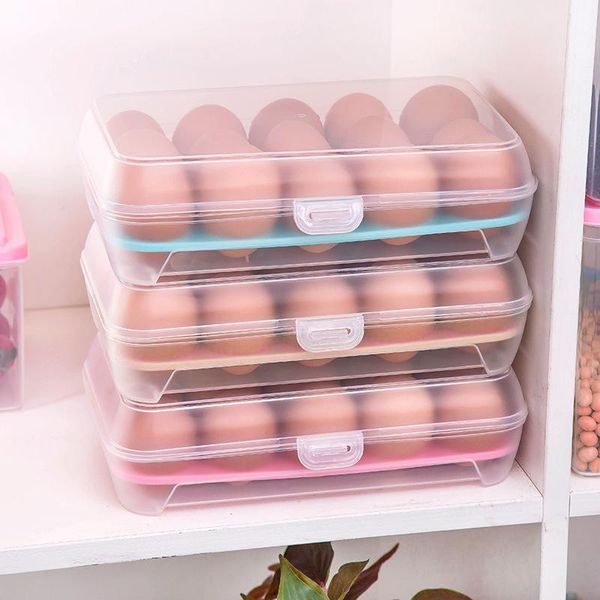 

storage bottles & jars 15 grids eggs plastic egg box tray case containers kitchen refrigerator dispenser airtight fresh preservation holder