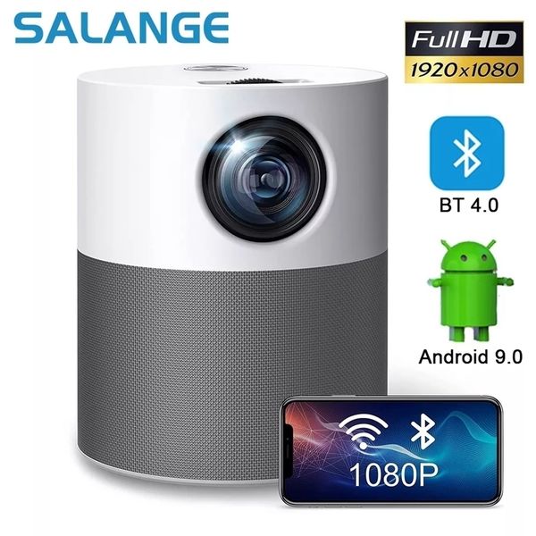 

salange mini projector full hd 1080p p40 led projetor 4k video bluetooth beamer 5000 lumen android projectors smart home theater 220309