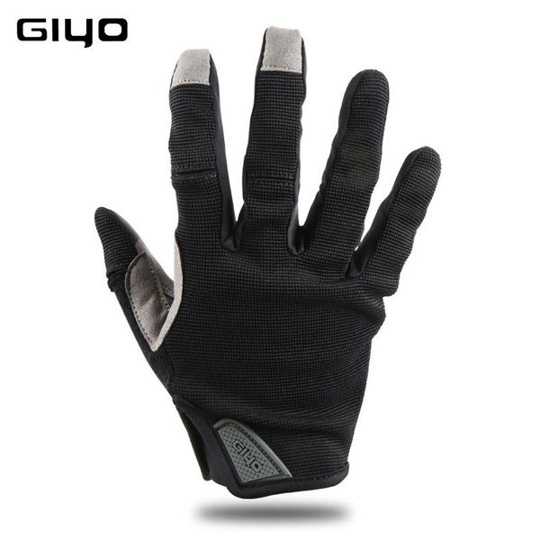 

cycling gloves giyo full finger gel touch screen m l xl xxl mtb bicycle men riding fingers road bike ultralight 41g, Black