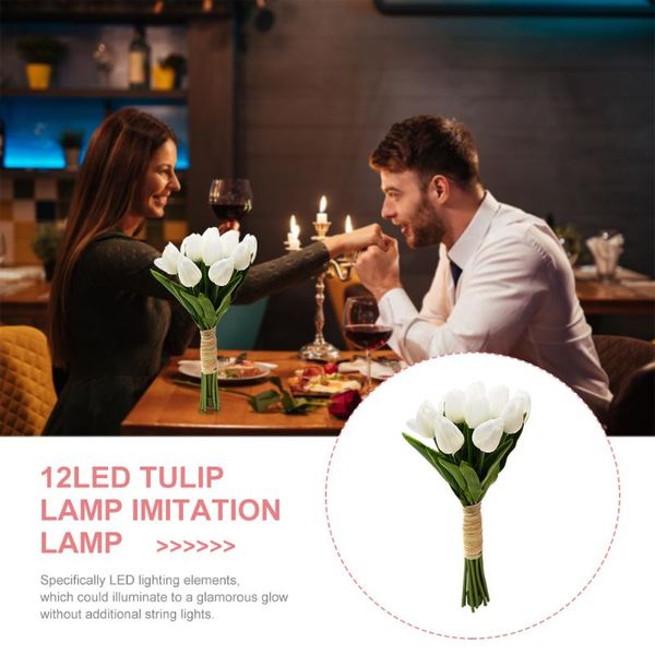 

night lights living room tulips artificial flowers led light garden bedroom table centerpieces wedding real touch gift home decor el