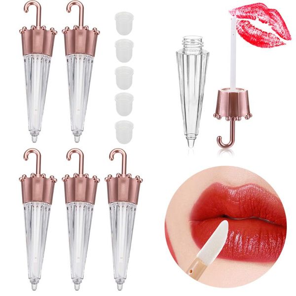 

storage bottles & jars 1 pc empty lip gloss tubes mini refillable cosmetic container plastic sample vials creative umbrella shaped diy