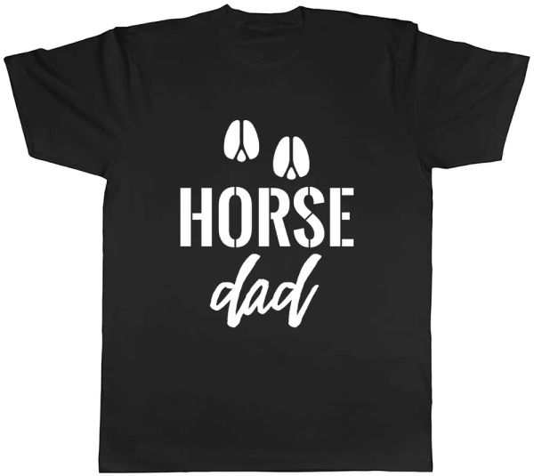 

horse dad mens t-shirt tee, White;black
