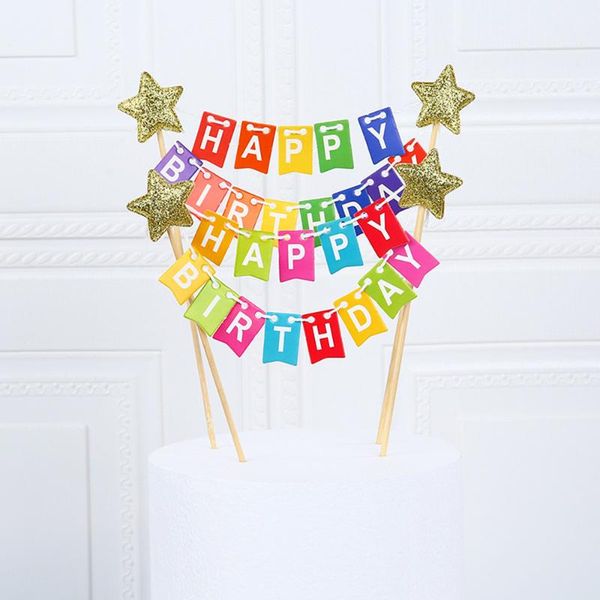 

other festive & party supplies cake happy birthday small flag cupcake wedding anniversary logo children baby shower decoration