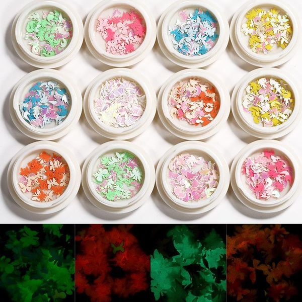 

butterfly wood pulp sheet sequins diy super nail strips cross-border wholesale accessories art decorations1, Silver;gold