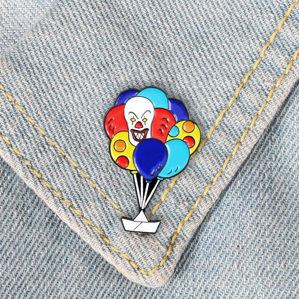 

enamel circus horror balloon by clown balloon brooch colorful balloons ship lucky boat pin distinctive jewelry brooch s, Blue