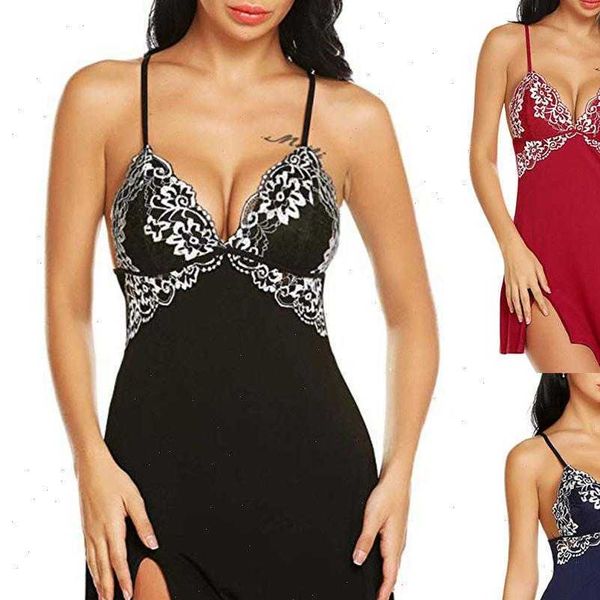 

lingerie lace robe women sleepwear set nightgown suit micro g string thong baby underwear, Black;red