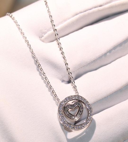 

professional luxury jewelry 925 sterling silver white sapphire cz diamond lucky heart pendant girl necklace for women wjl3402