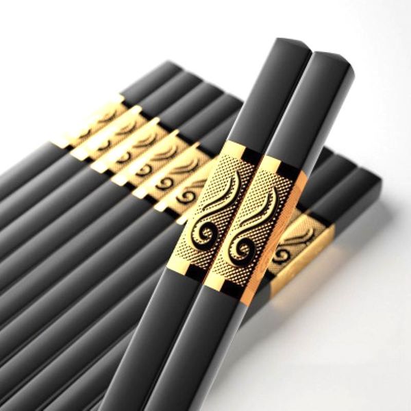 

chopsticks 10 pcs non-slip high temperature resistant alloy reusable household kitchen tableware tool