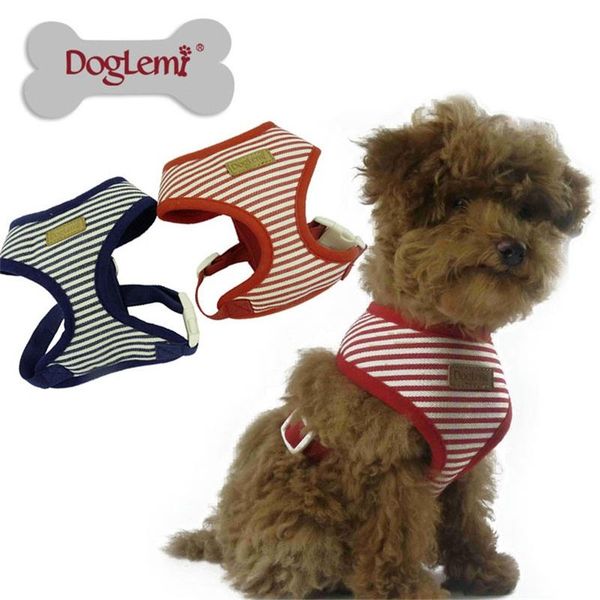 

dog collars & leashes soft comfortable stripped harness puppy cat pet step in 2 color 5 size