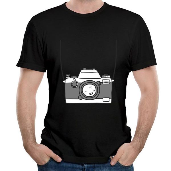 

coming camera with printed strap funny pographer shoot pictures fitness tight summer loose tees party personalized men's t-shirts, White;black