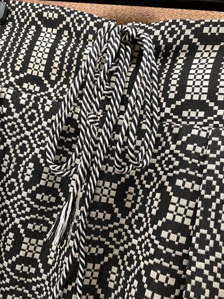 

truevoker spring runway fashion women vintage bohemian totem print tassel midi skirt, Black