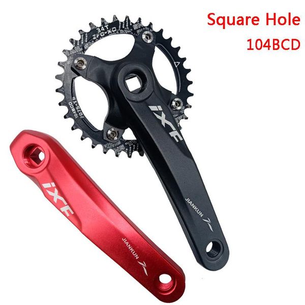 

bike heels & chainwheels ixf square hole mtb crankset 104bcd 170mm crank for bicycle with 32/34/36/38t